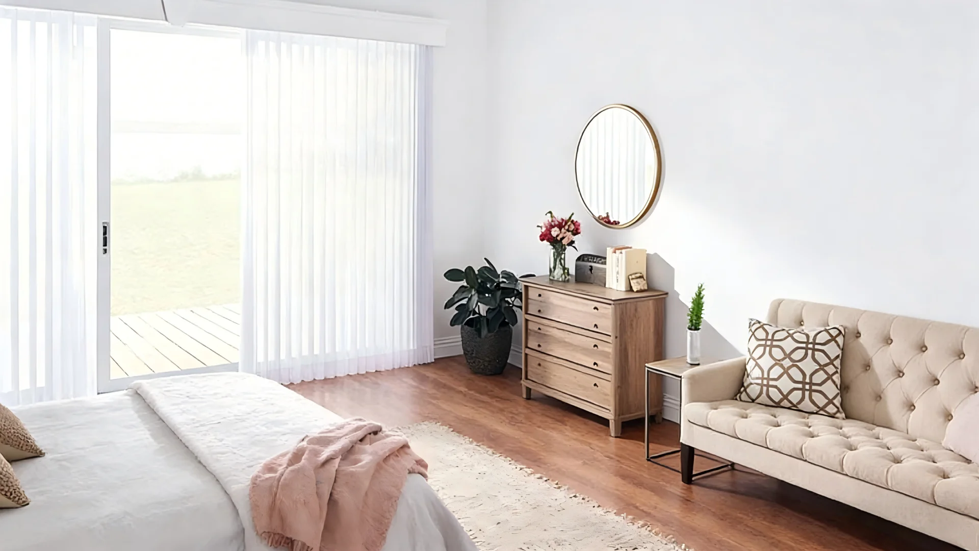 Fabric, sheer, and vinyl vertical blinds