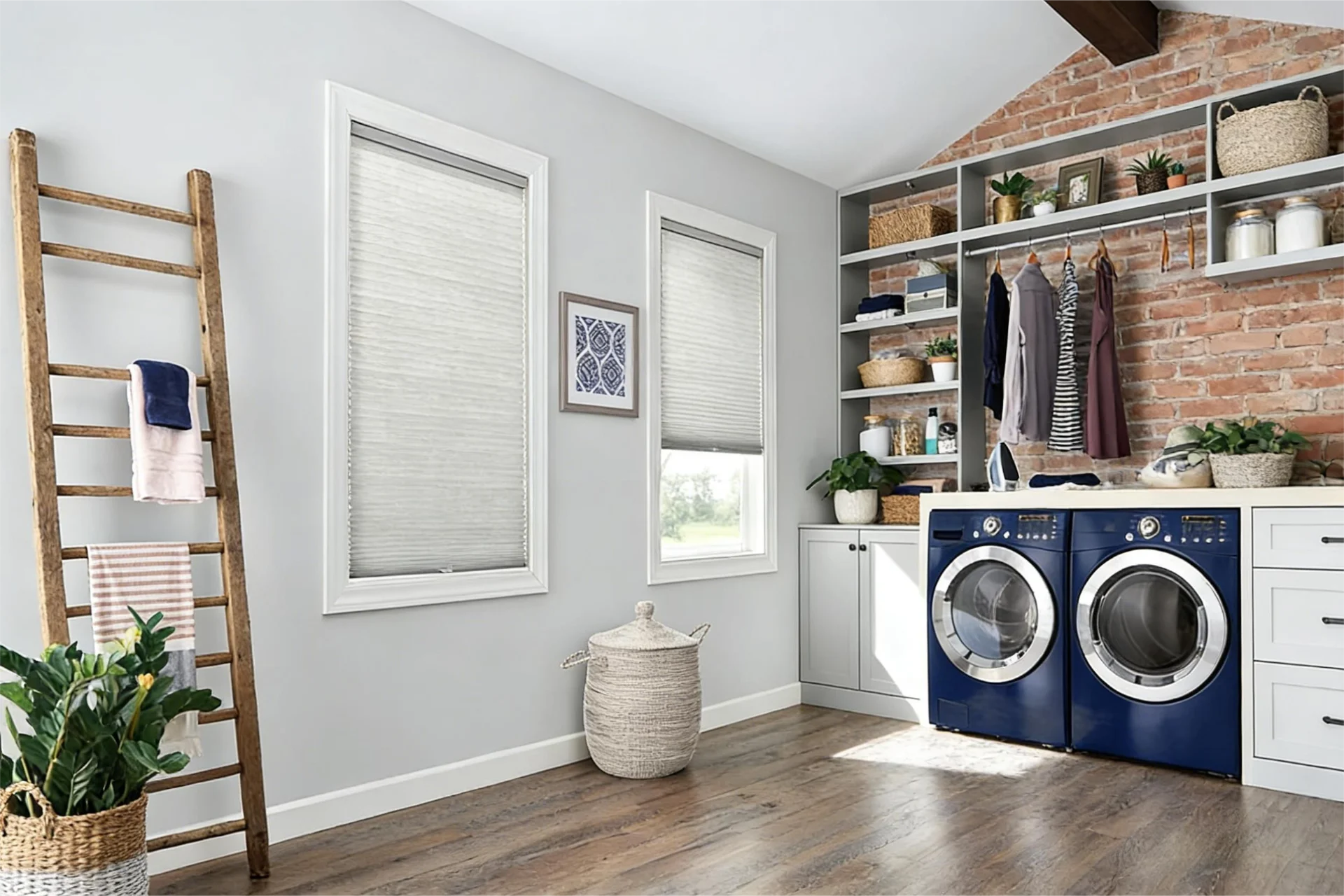 Elegant Roman shades in a refined interior space