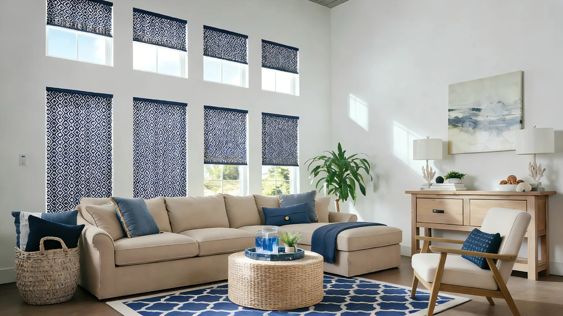 Custom pleated shades with crisp lines and rich patterns